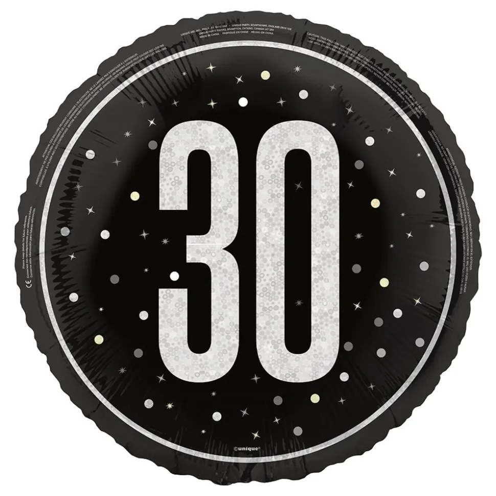 Folieballong 30 Svart/Sølv