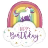 Folieballong Unicorn Rainbow Birthday