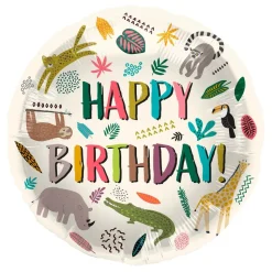 Folieballong Zoo Party Happy Birthday
