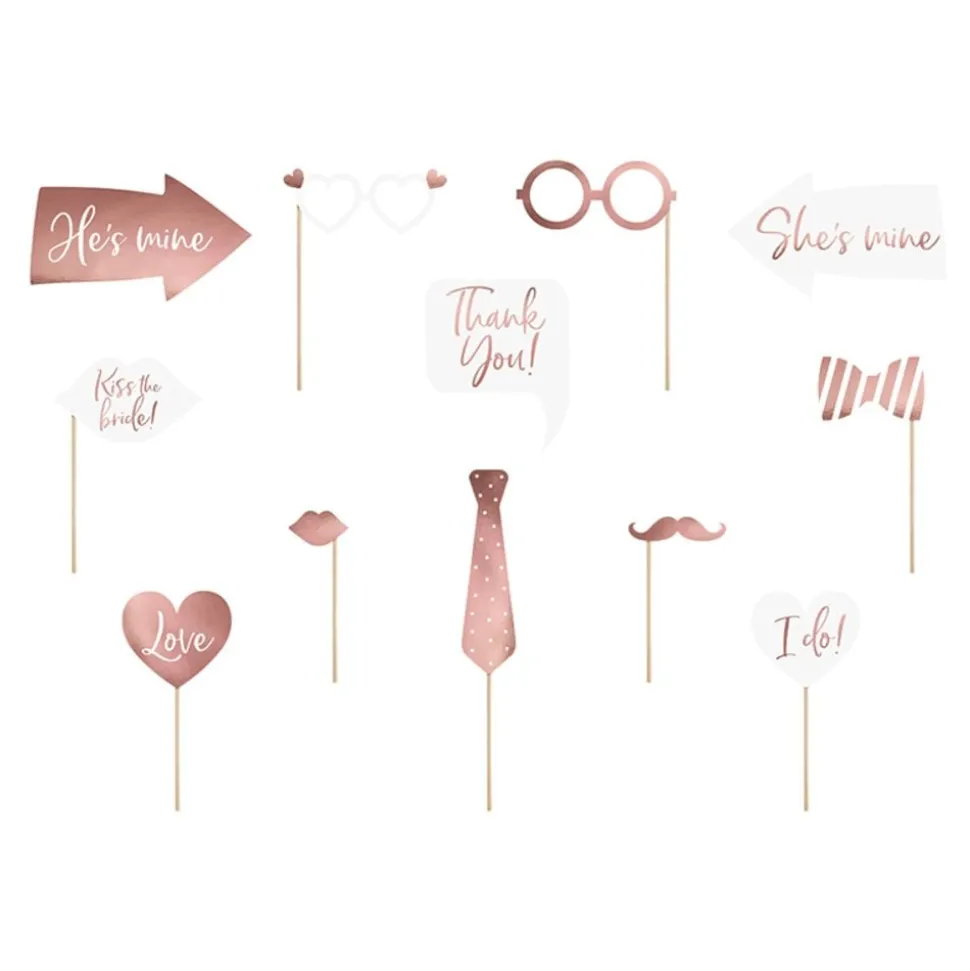 Fotoprops Bryllup Roségull
