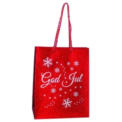 Gavepose Rød/Glitter God Jul