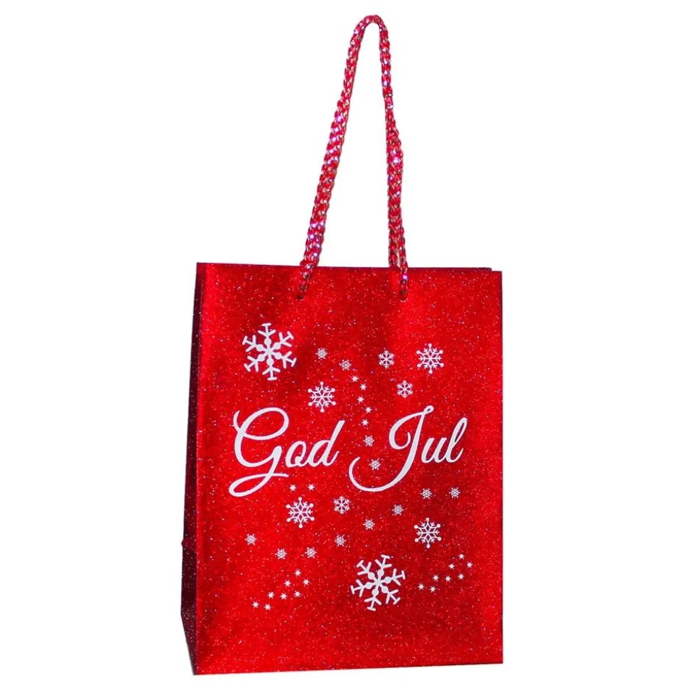 Gavepose Rød/Glitter God Jul