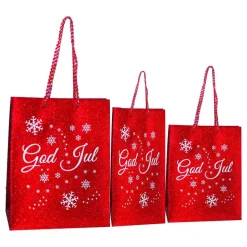 Gavepose Rød/Glitter God Jul