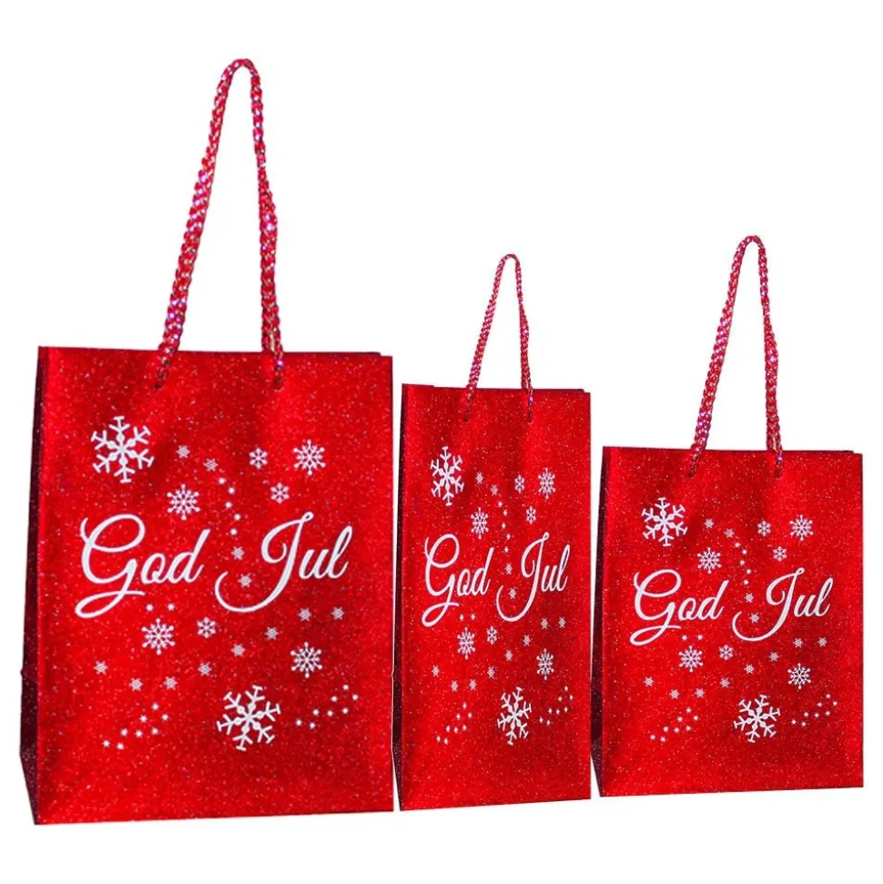 Gavepose Rød/Glitter God Jul