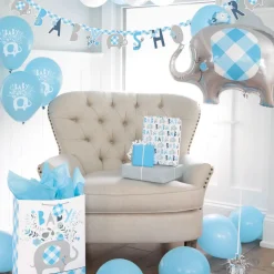 Girlander Baby Shower Blå