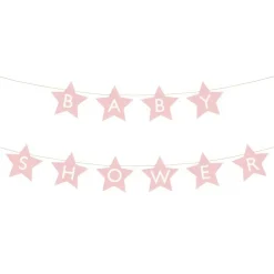 Girlander Babyshower Stjerner Rosa