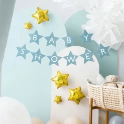 Girlander Babyshower Stjerner Blå