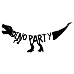 Girlander Dino Party Svart