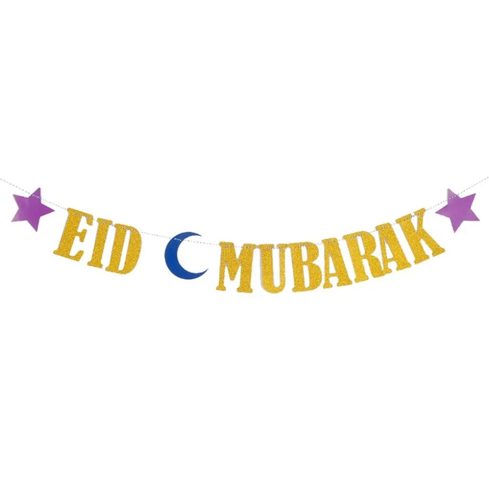 Girlander Eid Mubarak Gull Glitter