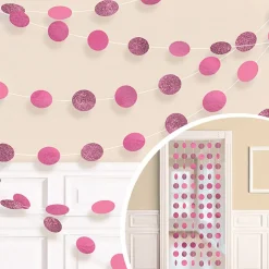 Girlandere Sirkler Rosa Glitter