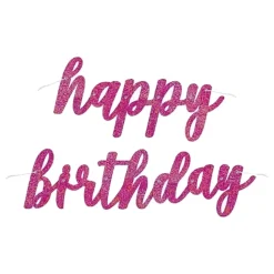 Girlander Happy Birthday Rosa/Glitter