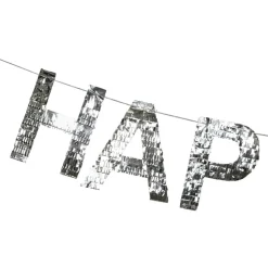 Girlander Happy Birthday Silver Fringe