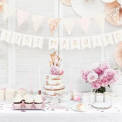 Girlander Just Married Hvit/Gull