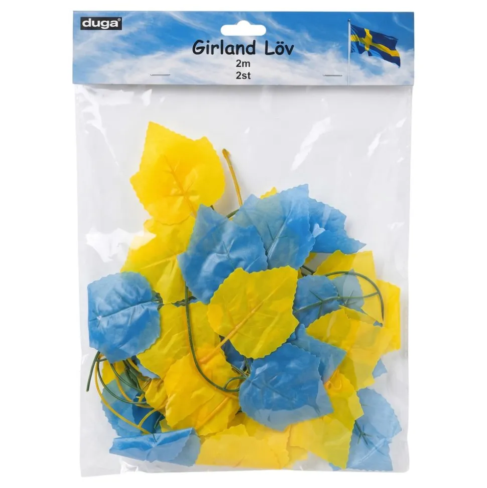 Girlander Løv Blå/Gul