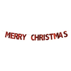 Girlander Merry Christmas Rød