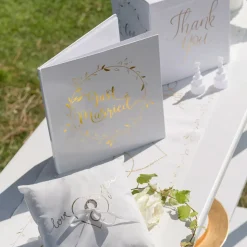 Gjestebok Just Married Hvit/Gull