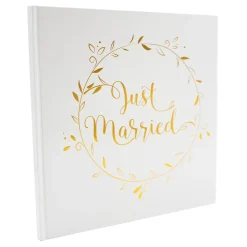 Gjestebok Just Married Hvit/Gull