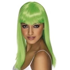 Glamourama Neongrønn Parykk