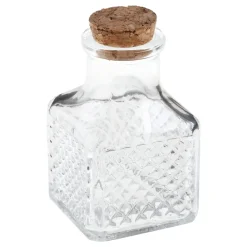Glasskrukker med korklokk kvadratiske