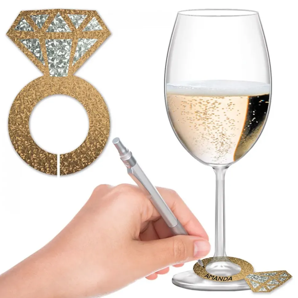 Glassmarkører Diamantringer Gull Glitter