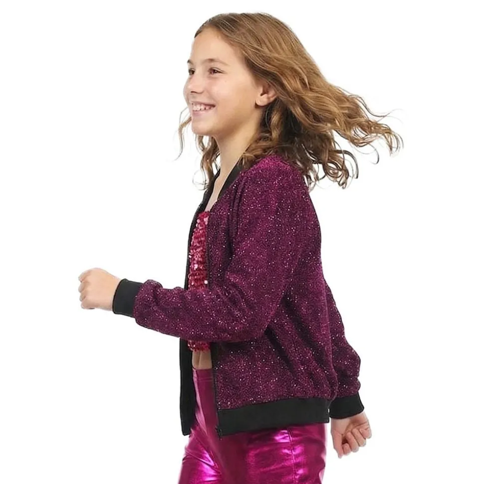 Glitterjakke rosa til barn