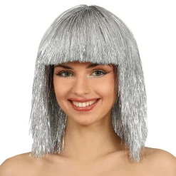 Glitterparykk Deluxe Sølv