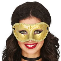 Gullfarget Øyemaske Glitter
