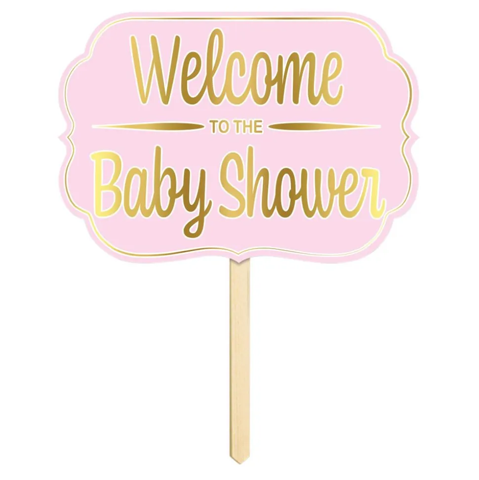 Hageskilt Welcome To The Babyshower Rosa