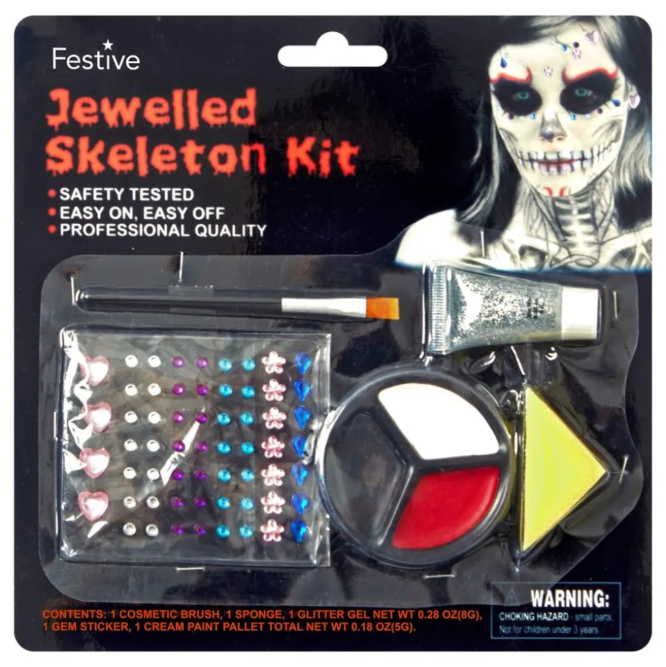 Halloweensminke Skjelett med Juveler