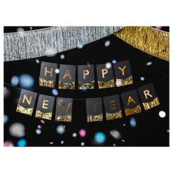 Happy New Year Girlander Svart/Gull