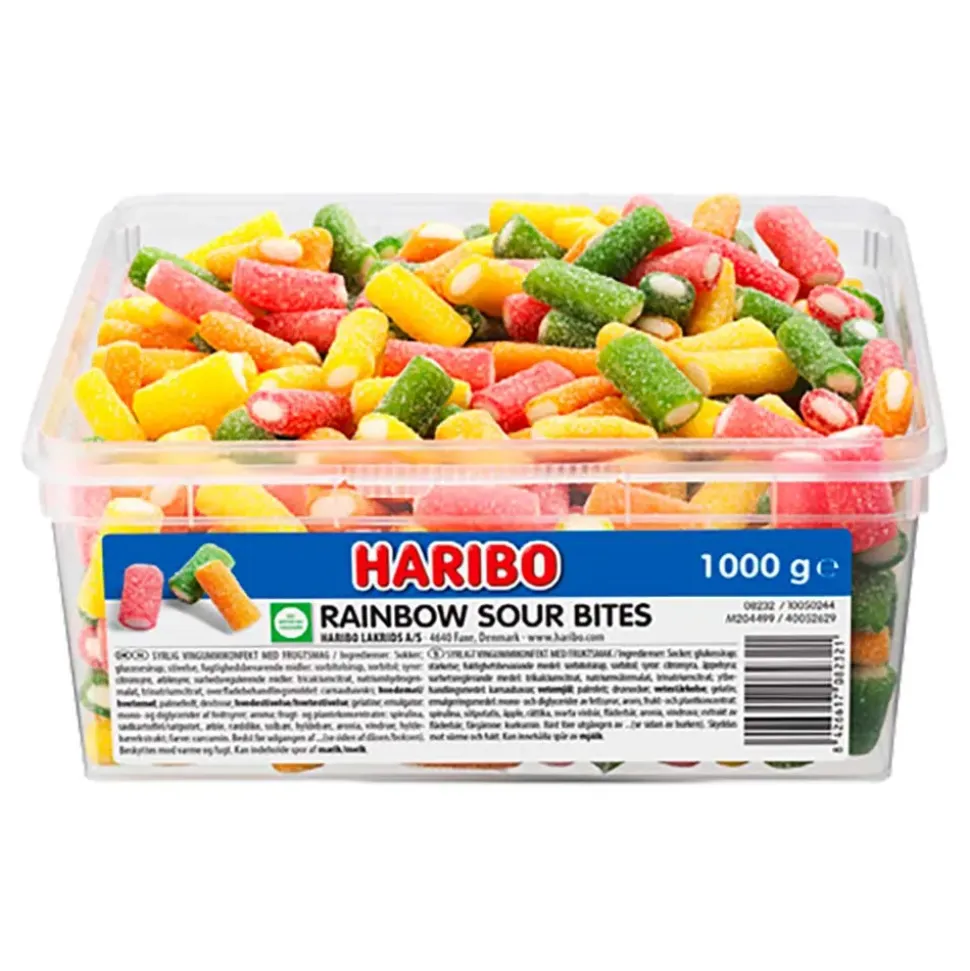 Haribo Rainbow Sour Bites Storpakning