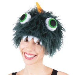 Hatt Fluffy Monster Mørkegrønn