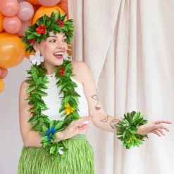 Hawaiikrans Sett Grønn