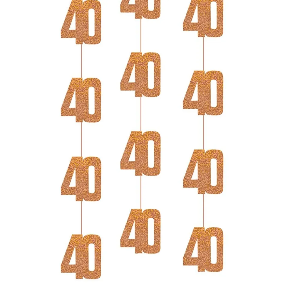 Hengende dekorasjoner 40 rosegull
