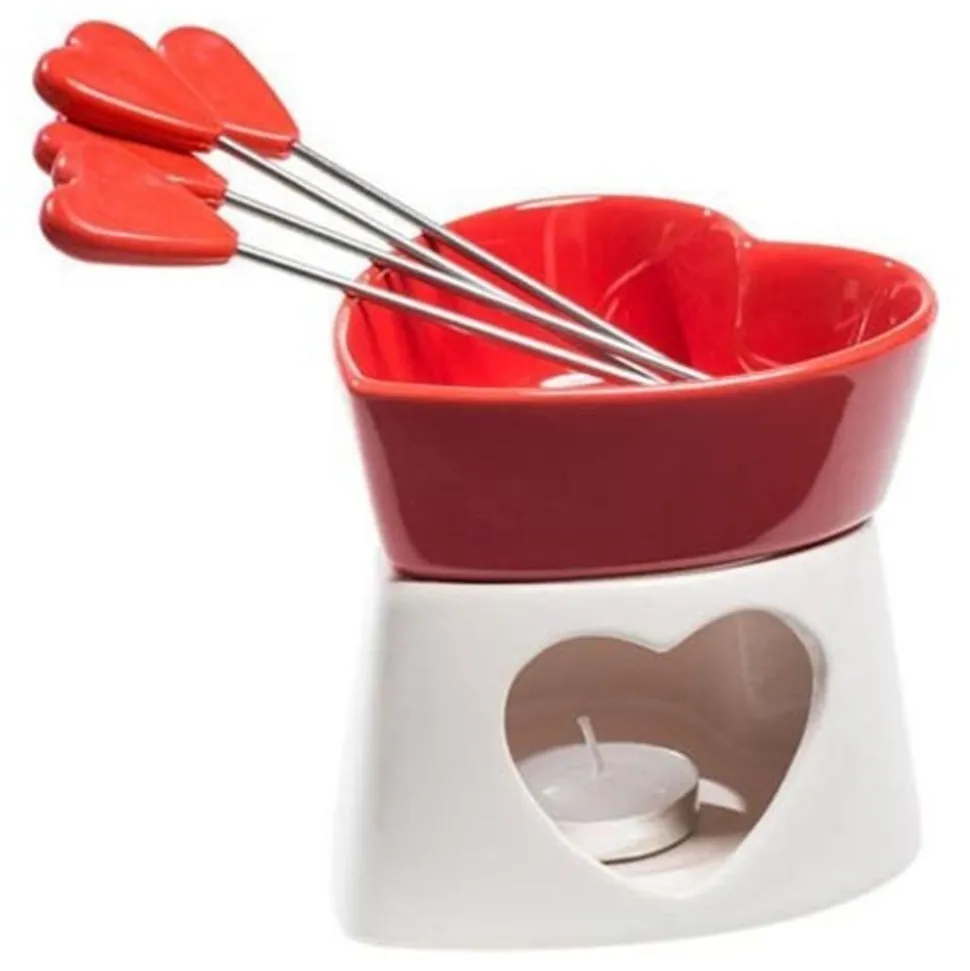 Hjerteformet Fonduesett