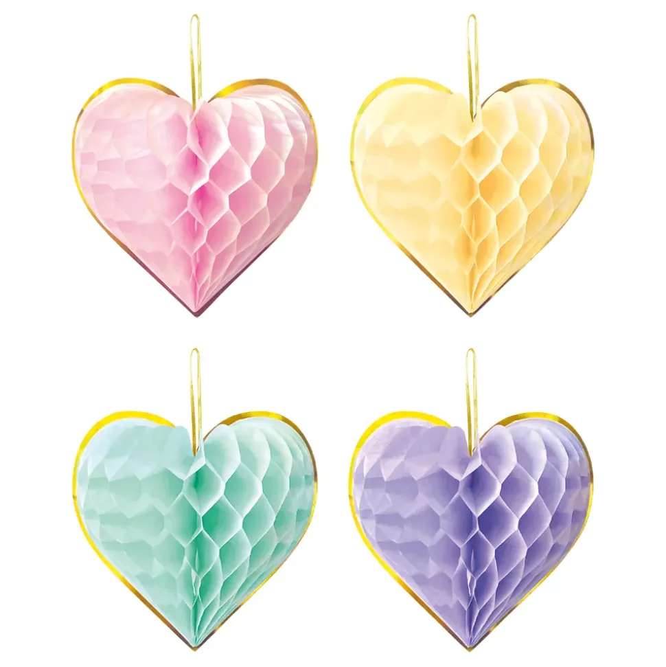 Honeycombs Hjerter Watercolor Hengende
