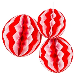 Honeycombs Rød/Hvit Stripete