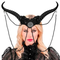 Horn med strass svart