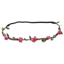 Hårbånd med Blomster Rosa