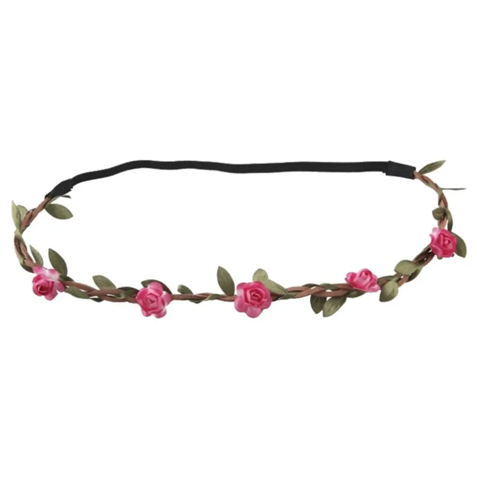 Hårbånd med Blomster Rosa