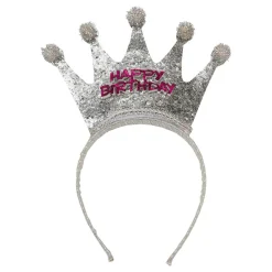 Hårbøyle Happy Birthday med Krone