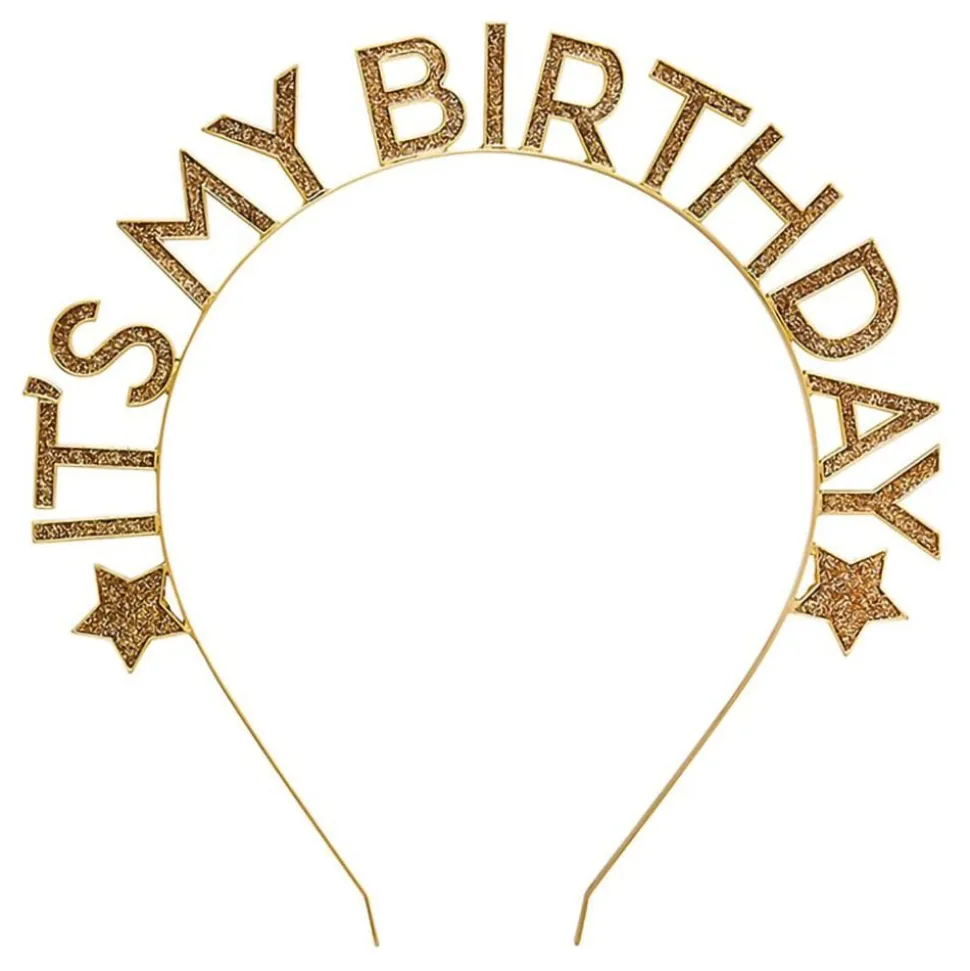 Hårbøyle It’s My Birthday Gull i Metall