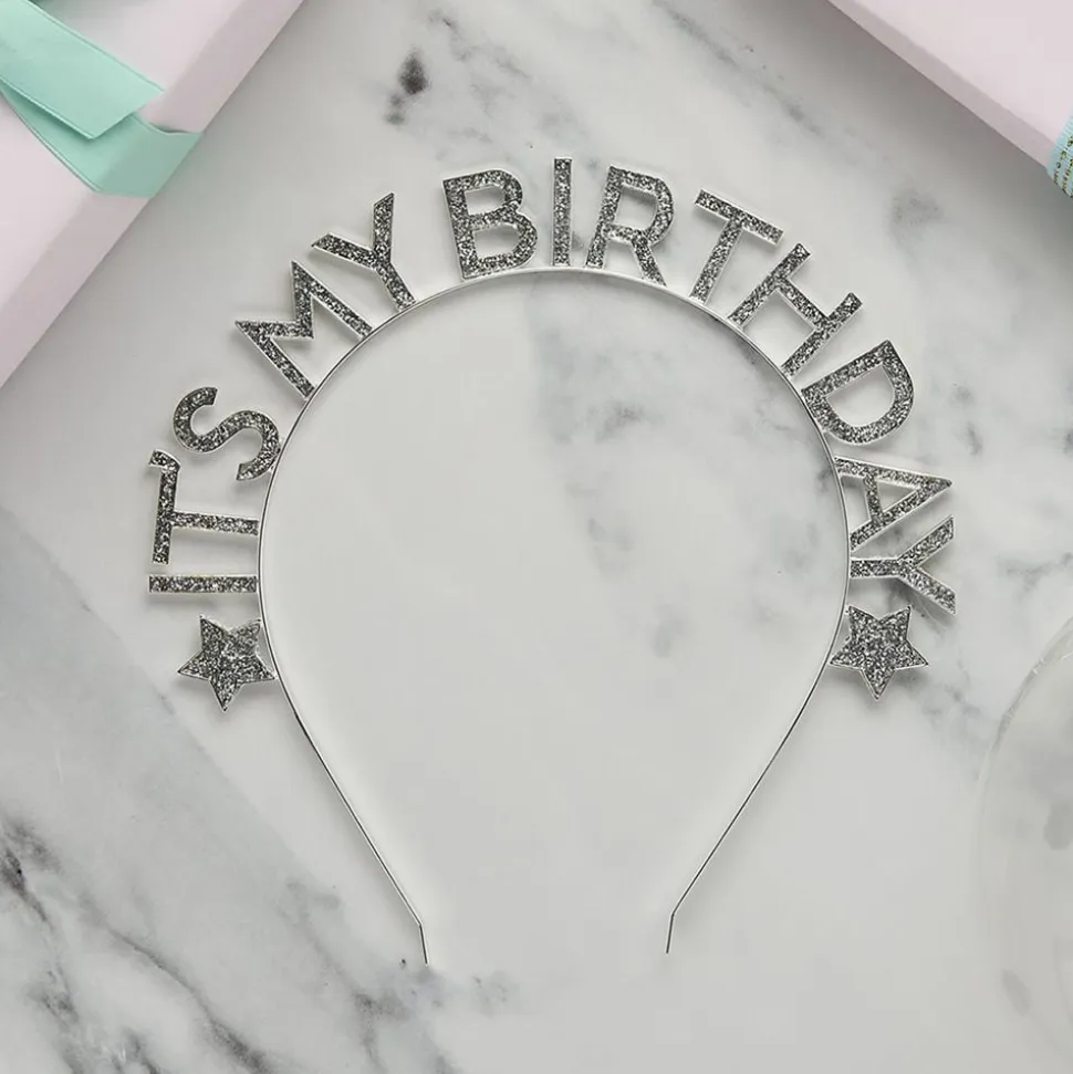 Hårbøyle It’s My Birthday Sølv i Metall
