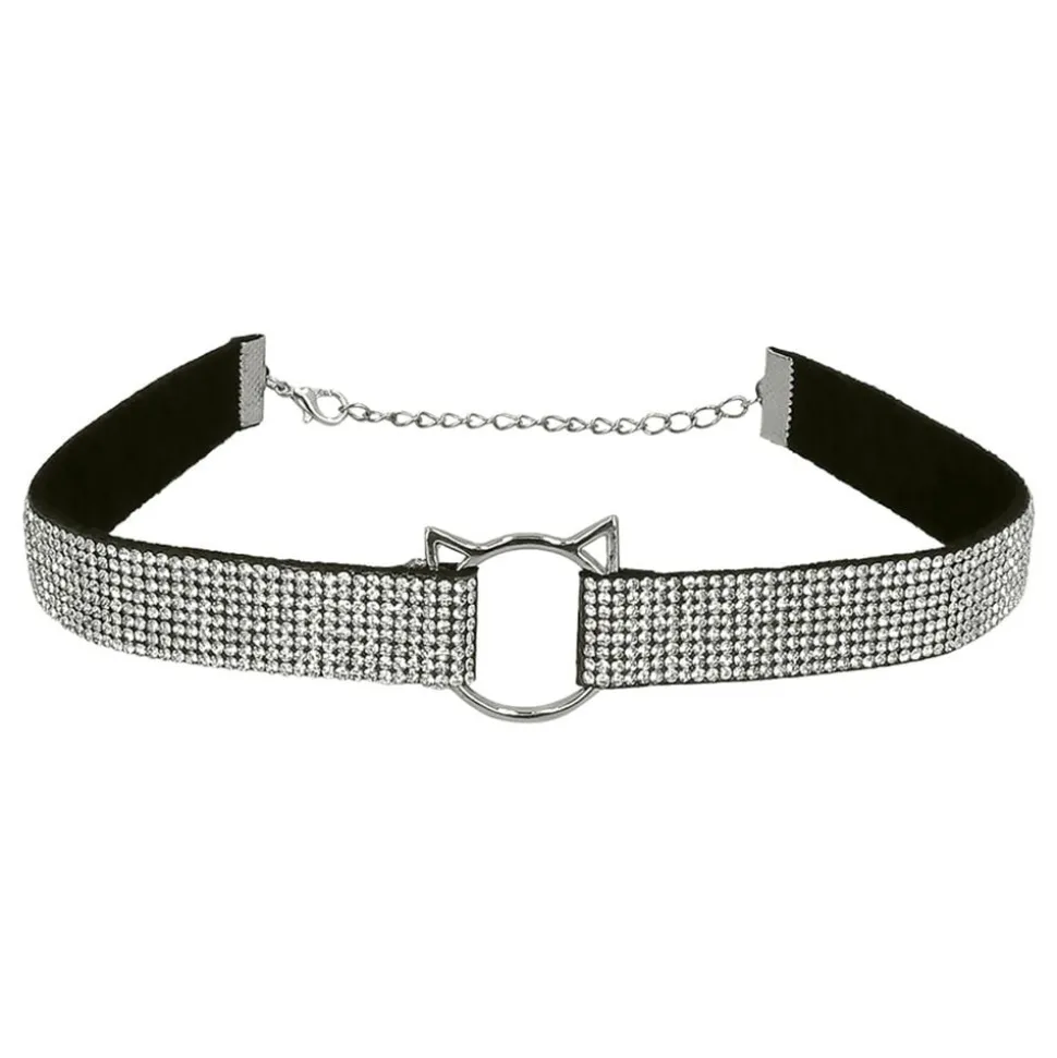 Hårbøyle Katteører & Choker Strass