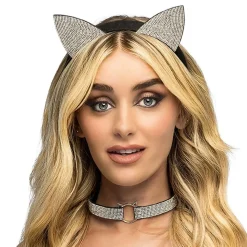 Hårbøyle Katteører & Choker Strass