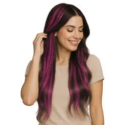 Hårforlengelse Glitter Rosa
