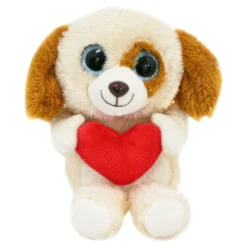 Hund med Rødt Hjerte Kosedyr
