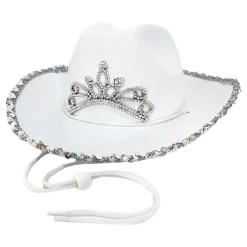 Hvit Cowboyhatt med Hodebøyle