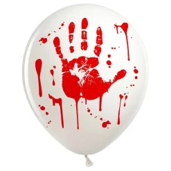 Hvite Ballonger med Blodige Håndavtrykk
