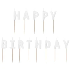 Hvite Kakelys Happy Birthday